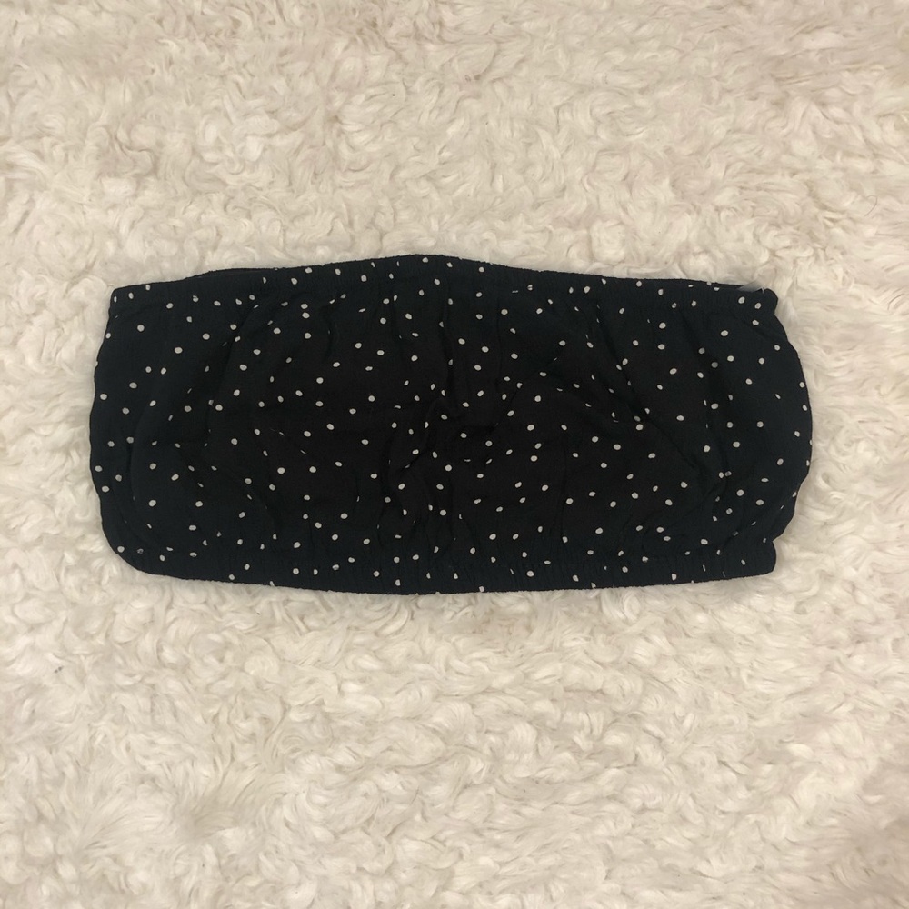 American Eagle Black and White Polka Dot Tube Top